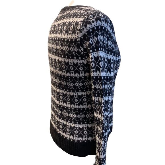 Talbots Cardigan Sweater Black & White Long Sleeve size Medium - Picture 3 of 7